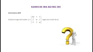 Rango de una matriz. Menores (II)