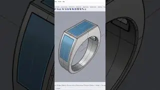 Rhino 3D | Jewelry CAD Design | #Shorts | Ring with Inlaid Wood & Onyx