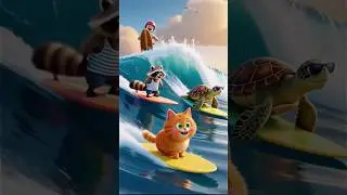 Puffy Cat&rsquo;s Summer Fun: Water Skiing With Friends 🐾☀️