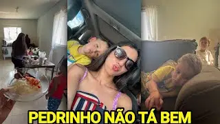 SARA KELLEN ALMOÇA NA CASA DA CUNHADA E NOTA PEDRINHO DOENTE 