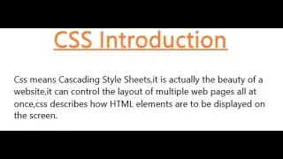 CSS lessons, first class 1, what is css?
