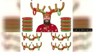 1/2pcs Inflatable Reindeer Antler Ring Toss Party Game Set Christmas Party Games New Year's Eve Birt