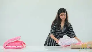 Fareto Combo of Baby Bed with Net | Carry Bag | 4 Pcs Bedding Set(0-6 Months) (Star & Moon Pink)