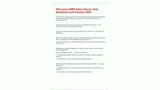 Wisconsin DMV Sales Person Test Questions and Answers 202489