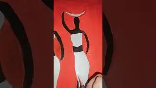 African Tribal Art Painting Step by Step | Acrylic Painting Tutorial🎨🖌️#art #trendingshorts #viral