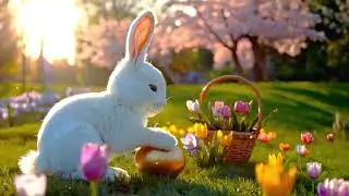 🌷 Magical Spring with a Bunny 🐰 | Relaxing Piano Music 🎶