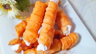 ভীষণ মজার মুচমুচে ক্রিম রোল রেসিপি। Crispy cream roll recipie, Cream roll