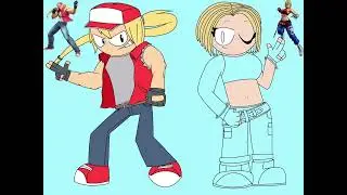 Terry Bogard & Blue Mary/Lurking Luwucy Fan Art Speed Drawing