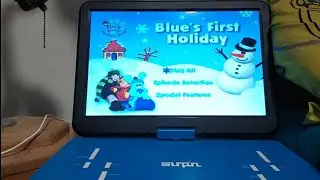 Меню пошагового руководства по Blue's Clues: Blue's First Holiday DVD 2003 года🎄