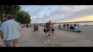 Vancouver English Bay / sahilde y&uuml;r&uuml;y&uuml;ş, Summertime walk at the beach(Canada, )