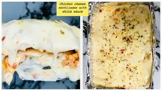 Chicken cheese enchiladas with white sauce/ Easy maxican food recipes by Annie malik