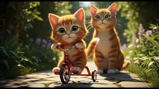 Kitten Learns to Ride a Tricycle So Cute!