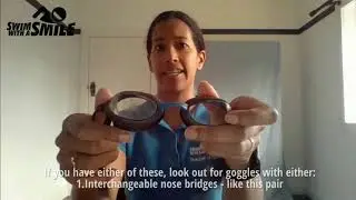 Goggles for adults learning to swim: nose bridges