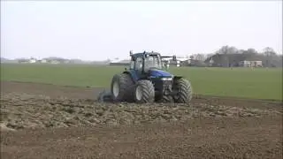 New Holland TM165 Powerharrowing in Clay