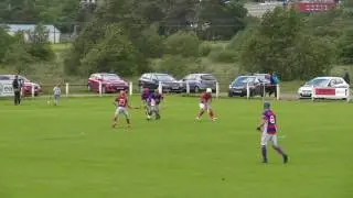 Finlay MacRae scores to make it Kingussie 1 Kinlochshiel 1 Marine Harvest Premiership 24 06 17