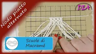 T.9° - Nodo piatto alternato. Tessuto al Macramè, nodo piatto.