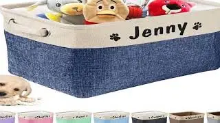 Personalized Dog Toy Basket Free Print Pet Storage Box DIY Custom Dog Name Toys Clothes Accesso