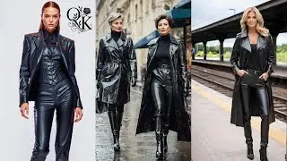 Идеи стильных кожаных нарядов для девушек