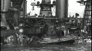 Aftermath of the attack on Pearl Harbor by the Japanese. HD Stock Footage