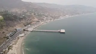 Drone footage over Malibu Surfrider Beach