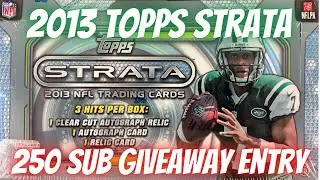 2013 Topps Strata Football Hobby Box. Giveaway Entry Video!