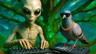 Pigeon Walk Stylish Techno Journey with an Alien Girl