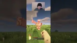Killing an iron golem unarmed in minecraft day 70 #shorts #viralshorts