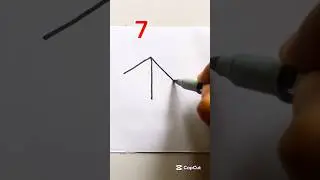 How to draw Cherry 🍒 with number &ldquo; 7 &ldquo;#shorts #drawing #drawingtutorials #art
