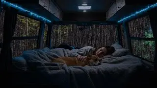 Relaxing Rain & Thunder on Cozy Car ⛈️ Deep Sleep Sounds for Anxiety Relief & Calm Night Ambience