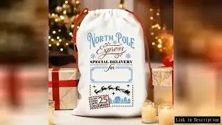 30x40cm Personalized North Pole Gift Bag Custom Name Santa Sack for Boys/Girls/Family Christmas Deco
