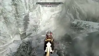 RIDING A HORSE A THE WAY UP TO HIGH HROTHGAR #skyrim