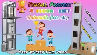 How To Make Mini Electric Lift 4 floor Model From Cardboard and automatic floor stop