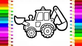 JCB Drawing , Painting , Coloring For kids & Toddlers |Let's Learn How To Draw , Paint JCB Excavator