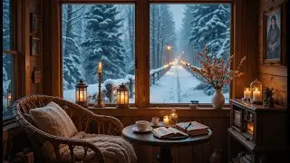 Elegant Winter Jazz Ambience | Soft Indoor Jazz Music with Forest Morning Calm for Stress Relief