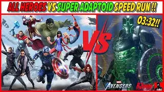 Marvel's Avengers - OLT Super Adaptoid Boss Fight Speedrun - All 10 Heroes in 3 Mins 32 Seconds !!!!