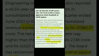 L & T share news...!!  #buybackofshares #specialdividend #results #happyinvesting