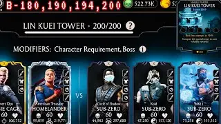 Lin Kuei Tower (Season-2019) Boss Battle 200 & 180, 190 Fight + Rewards | Mortal Kombat Mobile