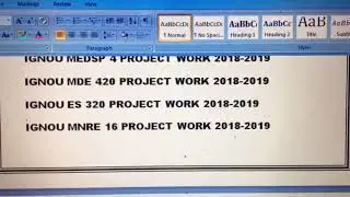 IGNOU PROJECT REPORT 2019 AVAILABLE 9773820734