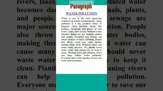 Water Pollution Paragraph || writing easy paragraph for all classes #paragraphwriting