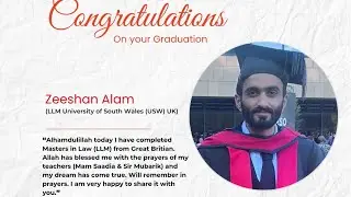 🎓 Zeeshan Alam graduates with LLM from the UK | GSL Pakistan Student Success 🇬🇧