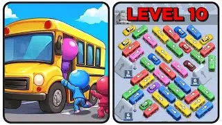Car Jam Level 10 Game Walkthrough || Bus Out - Bus Jam Puzzle Game