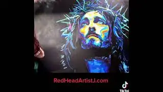 EASTER! Woman Painting Jesus Christ wearing crown of thorns canvas ACRYLIC|Timelapse