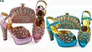 HIgh quality African designer shoes and bag set to match ltalian party shoes