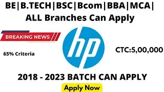 |HP Off campus for fresher✨|WATCH THE VIDEO FULLY |😊JOBS IN INDIA