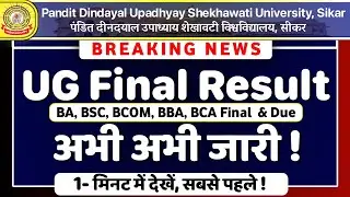 Shekhwati University UG final result जारी PDUSU BA BSC BCOM BBA BCA Result Jari | PDUSU Updates