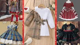 kids checkred frock design ll Winter check print outfit