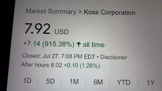 🔴 Koss Corporation KOSS Stock Trading Facts 🔴