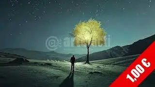 Glowing Wish Tree &mdash; Moonlit Desert Silence | HD Stock Footage