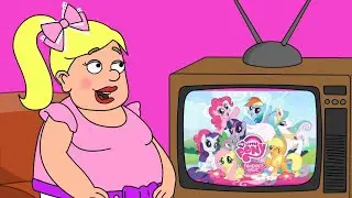 Big Toddler Ella Watches My Little Pony
