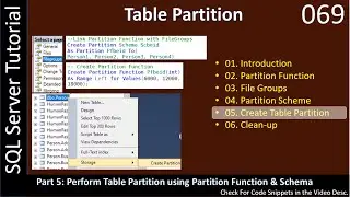 Table Partition | Part 5 - Perform Table Partition | SSMS TSQL Tutorial #69